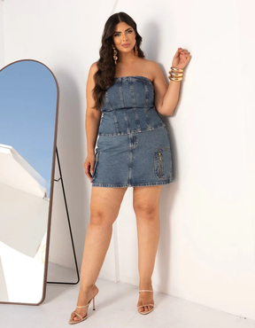 Conjunto Jeans Tomara que Caia + BOLSA DE BRINDE